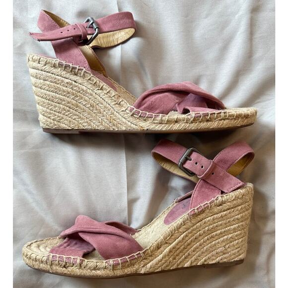 Splendid Fairfax Espadrille Wedge Suede Strappy Sandals Size 9.5 - Picture 1 of 7